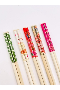 Bambu Chopstick Çubuk Yemek Çubuğu Yıkanabilir Tekrar Kullanılabilir (3 Çift- 6 Adet )