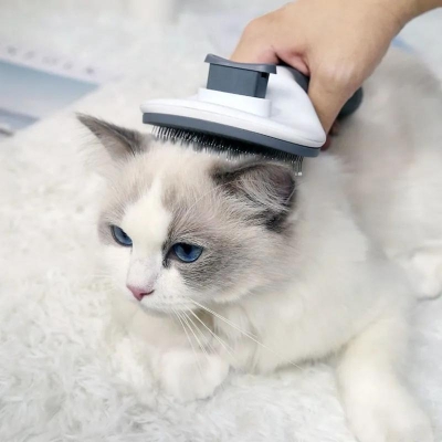 Otomatik Tuşlu Kedi Köpek Tarama Fırçası Tımar Tarağı Yumuşak Uçlu Tüy Toplayıcı