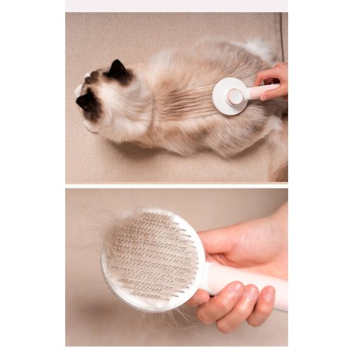 Kavis Uçlu Kedi Köpek Banyo Ve Tarama Tarağı Kendini Temizleyen Tüy Toplama Fırçası