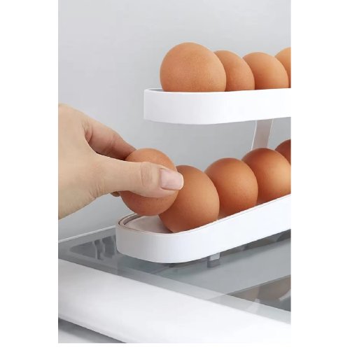 Otomatik 2 Katlı Buzdolabı Yumurta Organizeri - Yumurta Saklama Kabı - 14 Yumurta Kapasiteli