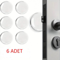 6lı Şeffaf Silikon Mobilya ve Kapı Durdurucu Darbe Pedi Yuvarlak 