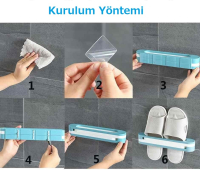 Banyo Terlik Tutucu - Kapı Arkası Pratik Raf - Terlik Tutucu 