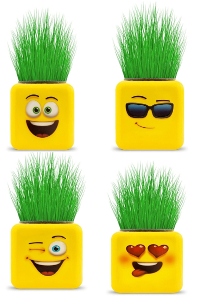 Çimoji 4 Figürlü Emoji Küp Çim Adam