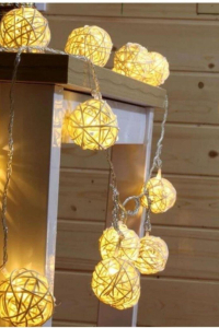 Hasır Toplar Led Işık 2 metre GÜN IŞIĞI Dekor Lambası 