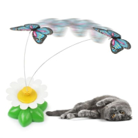 Pilli Hareketli Dönen Kelebek Kedi Oyuncağı Catch Butterfly