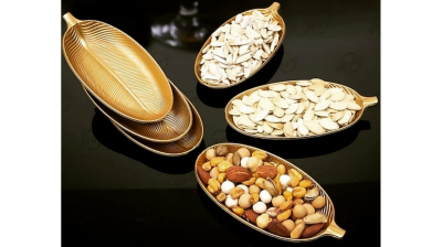 Yaprak Figürlü Çerezlik - Gold  Sunumluk 6 Lı Set 