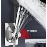 Kademeli Yapışkanlı Duş Başlığı Tutucu Ayarlı SİYAH Yeni