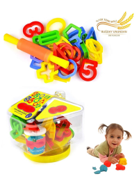 Rakam ve Geometrik Şekil Kalıplı Buğday Unu Oyun Hamuru Seti 