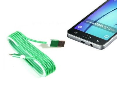 Android Örgü Şeklinde Renkli Çelik Şarj Data Kablosu - Yeşil