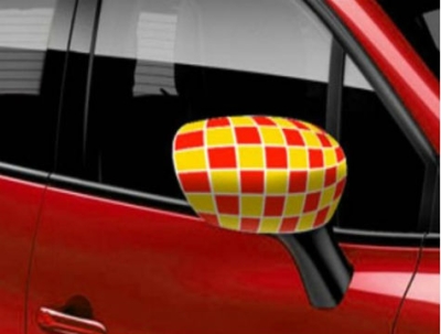 Araç Ayna Kılıfı 2 Adet - Sarı Kırmızı