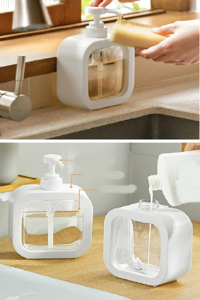 300 ML Tezgah Üstü Dikdörtgen Banyo Mutfak Sıvı Sabunluk Banyo Mutfak Bulaşık Lavabo Deterjanlık
