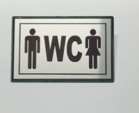 Büyük Boy Ortak WC Yönlendirme Tabelası 13 x 8 cm Bay-Bayan