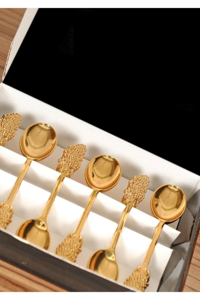 Çay Kaşığı - Üzüm Model Gold Renk
