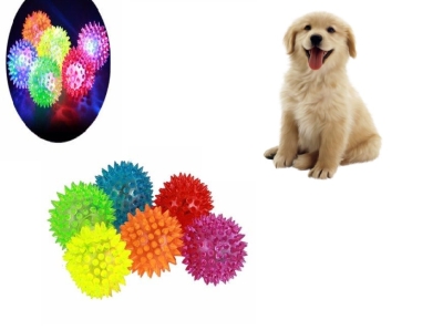 Sesli Işıklı Köpek Oyuncağı Topu Dikenli Diş Kaşıma Topu 