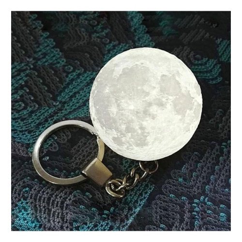 3D Led Anahtarlık  Moon Lamba Işıklı Ay Anahtarlık