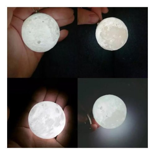 3D Led Anahtarlık  Moon Lamba Işıklı Ay Anahtarlık