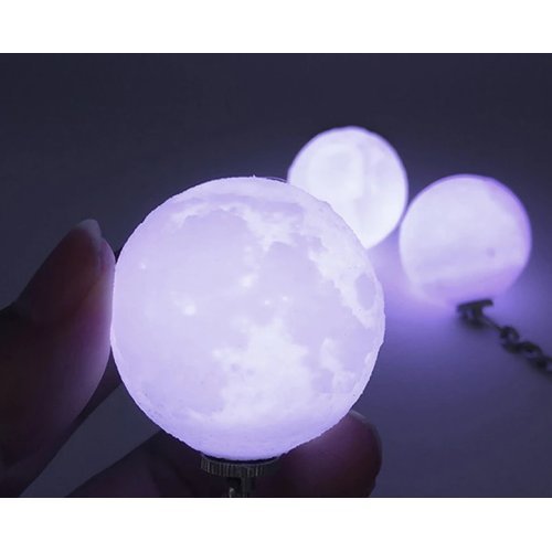 3D Led Anahtarlık  Moon Lamba Işıklı Ay Anahtarlık