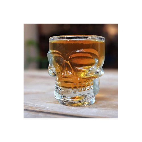 4 lü Kuru Kafa Cam Shot Bardak Seti -Likör Shot Bardağı 4 Adet  Crystal Head