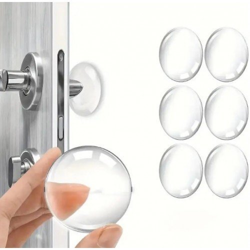 6lı Şeffaf Silikon Mobilya ve Kapı Durdurucu Darbe Pedi Yuvarlak 