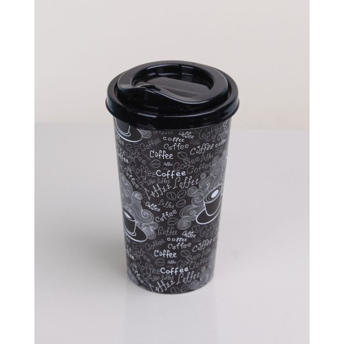 Kahve Bardağı - Kapaklı Desenli 650ML