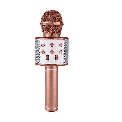 Karaoke Mikrofonlu Hoparlör - Şarjlı -Bluetooth Rose Gold