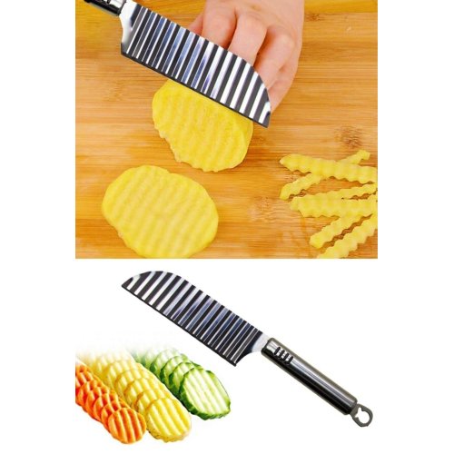 Tırtıklı Patates Kesme Bıçağı - Şekilli Sebze ve Meyve Dilimleyici
