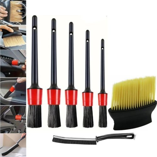 Araç İçi Temizlik Fırça Seti 7'li Oto Detay Fırçası Yumuşak Toz Alma Klima Havalandırma Torpido