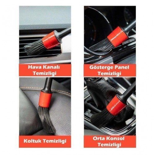Araç İçi Temizlik Fırça Seti 7'li Oto Detay Fırçası Yumuşak Toz Alma Klima Havalandırma Torpido