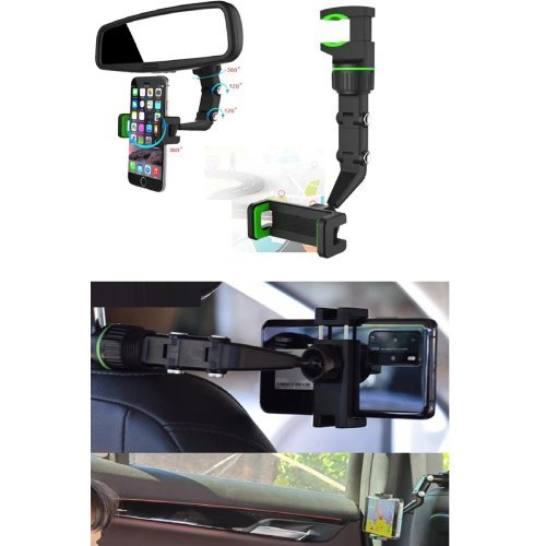 Ev Araç İçin Telefon Tutucu 360 Derece Çok Fonksiyonlu Araç Aynası Evrensel Cep Telefonu Braketi