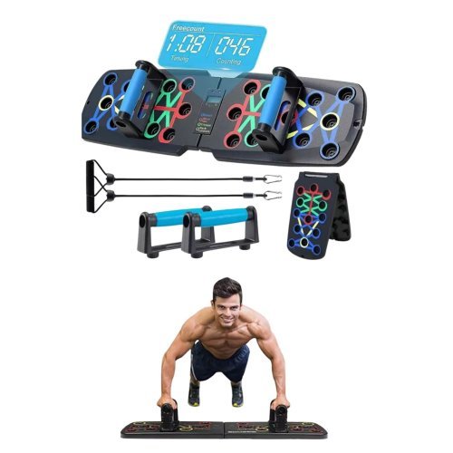 Fitness Tahtası Evde Egzersiz Spor Platformu Otomatik Sayaçlı Katlanabilir İpli Şınav Tahtası