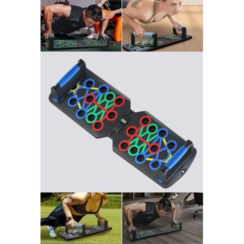 Fitness Tahtası Evde Egzersiz Spor Platformu Otomatik Sayaçlı Katlanabilir İpli Şınav Tahtası