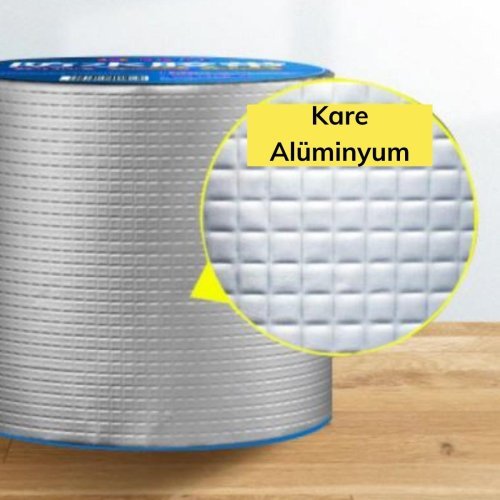 Folyo Kauçuk Bant Yapışkanlı Su Geçirmez Çatı Boru Tamir Bandı (5 Metre x 10 Cm)