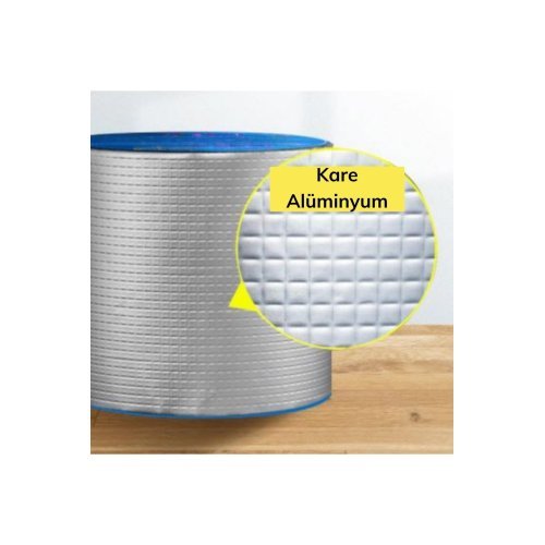 Folyo Kauçuk Bant Yapışkanlı Su Geçirmez Çatı Boru Tamir Bandı (5 Metre x 10 Cm)