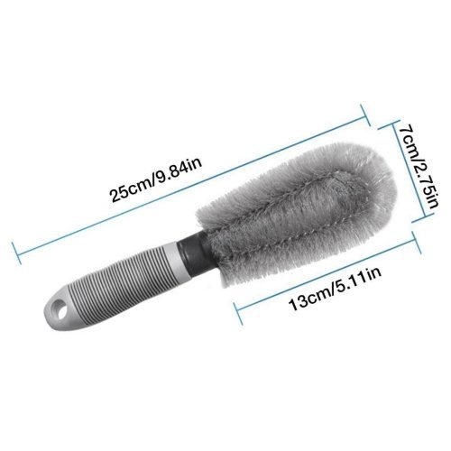 Gri Oto Jant Temizleme Fırçası – Ergonomik Saplı Lastik Jant Detay Temizliği İçin Güçlü Kıllı Fırça