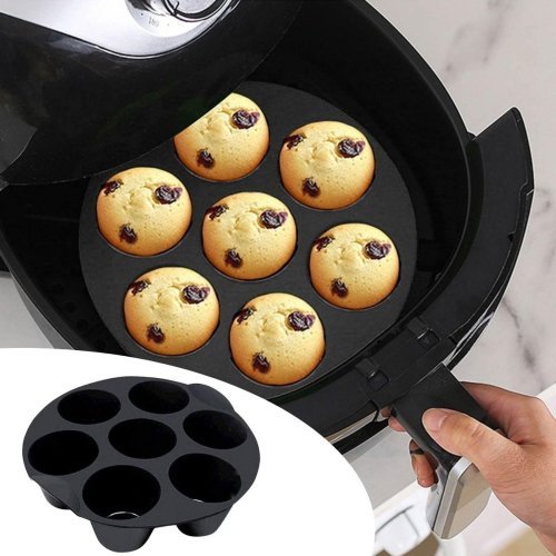 Silikon Airfryer Muffin Cupcake Kek -Kurabiye Pişirme Kalıbı 7 Bölmeli