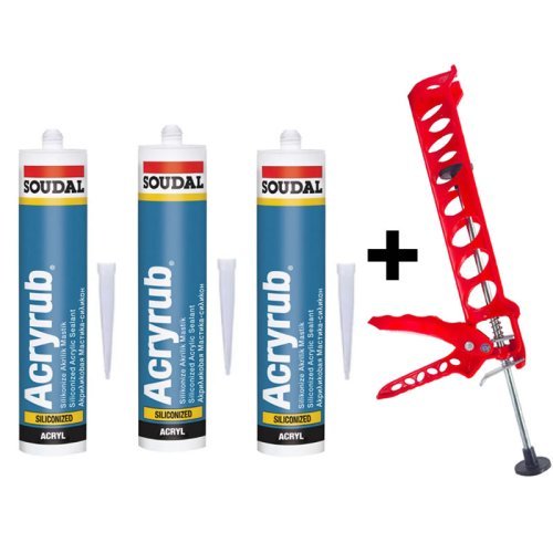 Soudal Silikonize Mastik Yapıştırıcı Gri 500gr 3 Adet Derz Su Geçirmez Boyanabilir-Silikon Tabancası