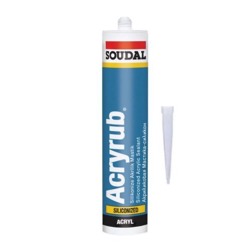 Soudal Silikonize Mastik Yapıştırıcı Krem Renk 500gr Duşakabin Pencere Derz Su Geçirmez Boyanabilir