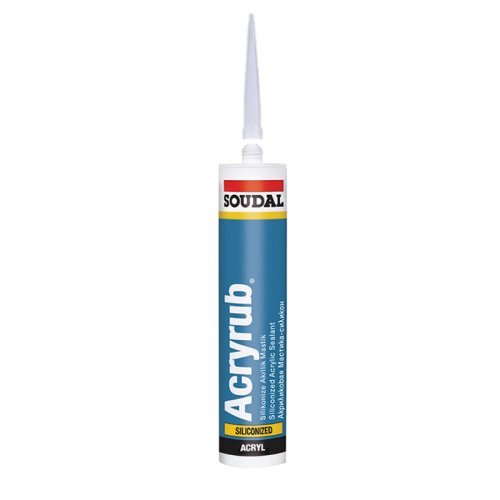 Soudal Silikonize Mastik Yapıştırıcı Krem Renk 500gr Duşakabin Pencere Derz Su Geçirmez Boyanabilir